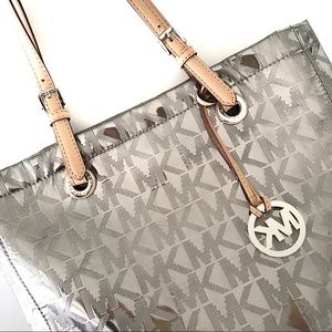 NEW! Michael Kors Signature Mirror Metallic  Tote